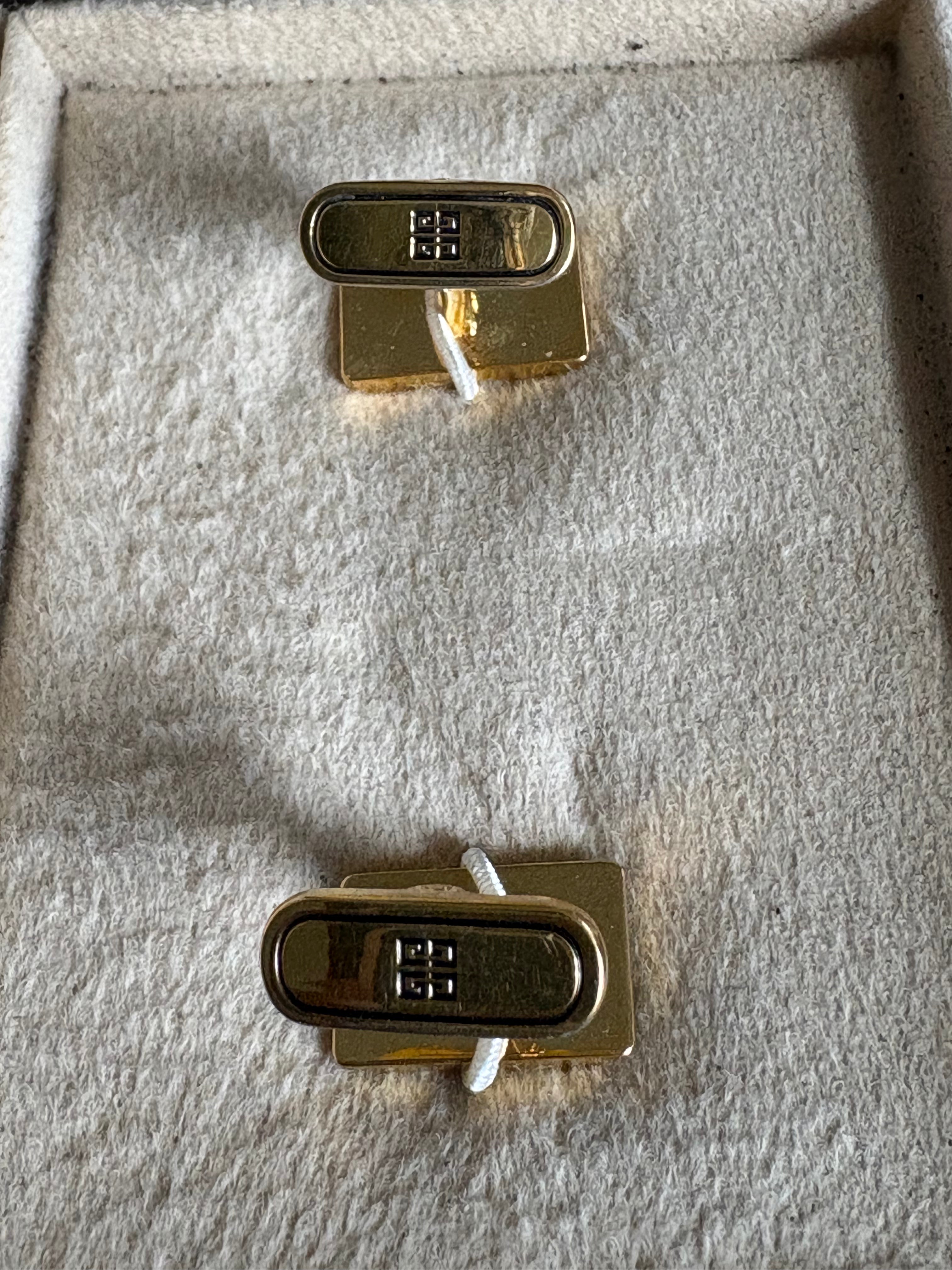 Givenchy Paris Two-Tone Logo Cufflinks with Original Box