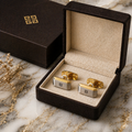 Givenchy Paris Two-Tone Logo Cufflinks with Original Box