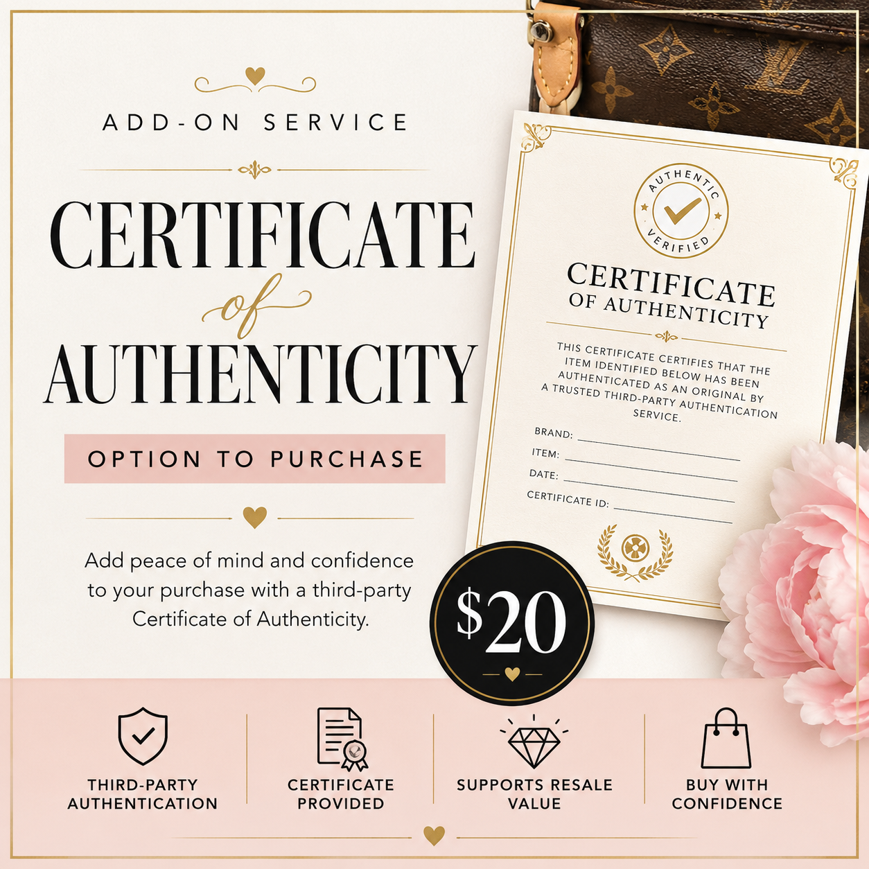 Certificate of Authenticity Add-On Service