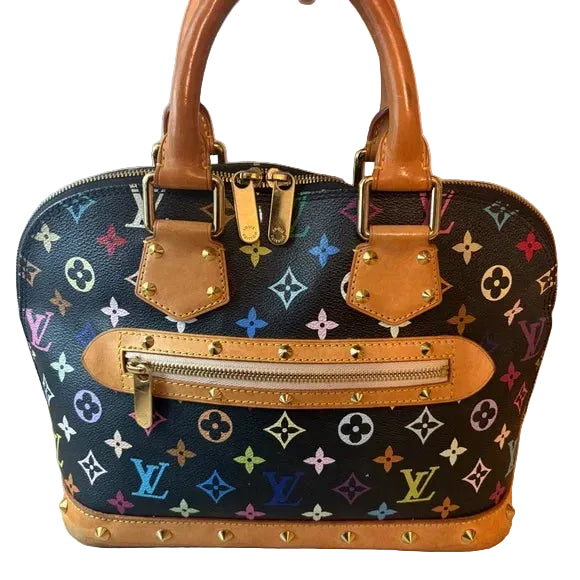 Takashi Murakami X Louis Vuitton Black Monogram Multicolor Alma PM