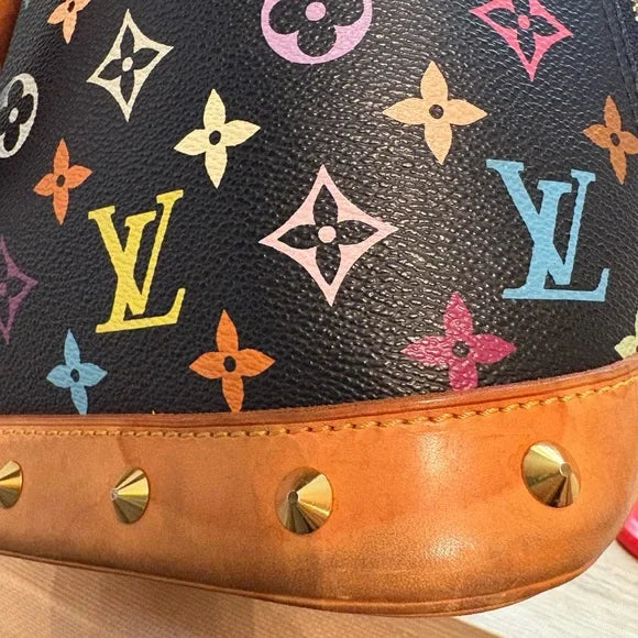 Takashi Murakami X Louis Vuitton Black Monogram Multicolor Alma PM