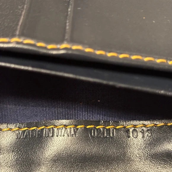 CHRISTIAN DIOR Vintage Trotter Monogram Saddle Wallet Navy