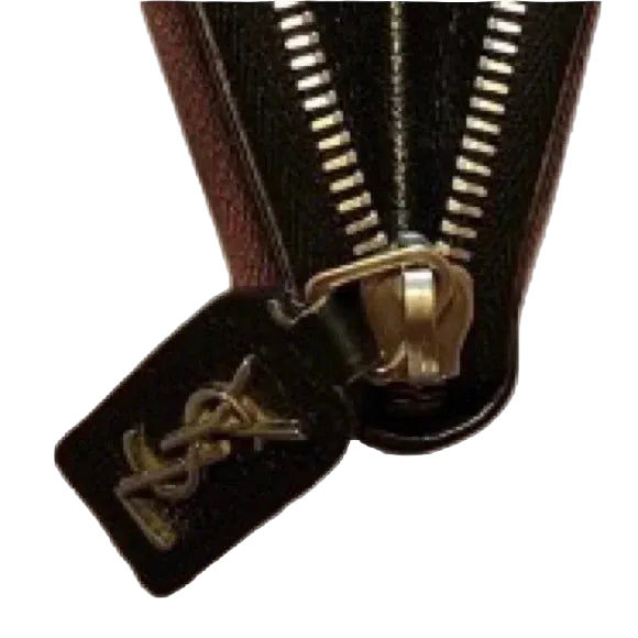 Saint Laurent (YSL) Zip-Around Wallet – Black Leather | Silver Hardware