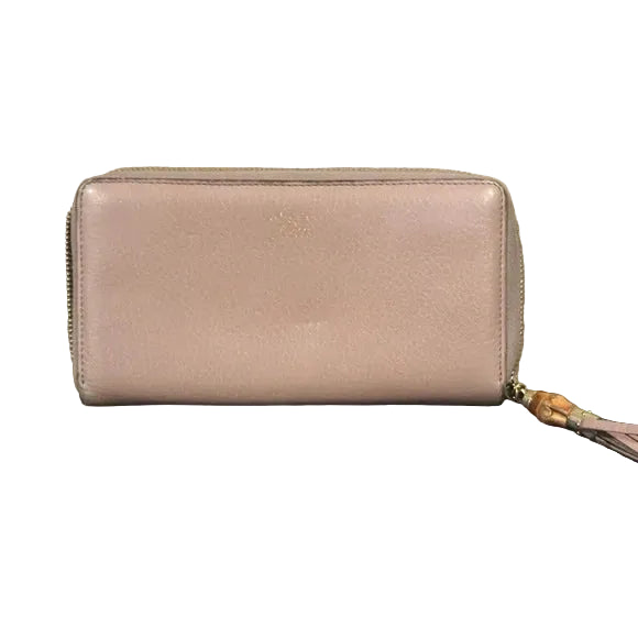 Gucci Bamboo Zip Around Continental Wallet | Mauve / Dusty Pink
