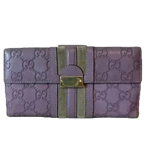 GUCCI Velvet Line Long Wallet - Lavender and grey