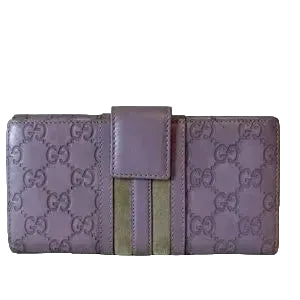 GUCCI Velvet Line Long Wallet - Lavender and grey