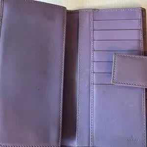 GUCCI Velvet Line Long Wallet - Lavender and grey