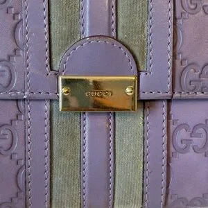 GUCCI Velvet Line Long Wallet - Lavender and grey
