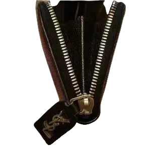 Saint Laurent (YSL) Zip-Around Wallet – Black Leather | Silver Hardware