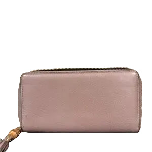Gucci Bamboo Zip Around Continental Wallet | Mauve / Dusty Pink