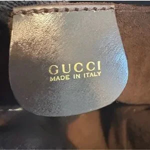 Gucci Vintage Brown Suede Leather Tote Bag